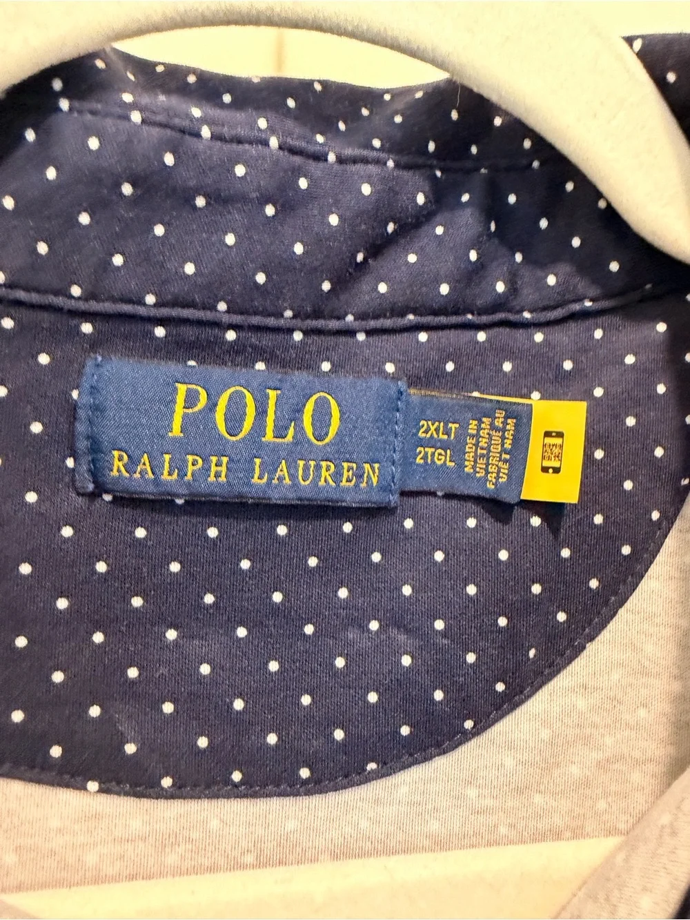 Polo Ralph Lauren Men's Polka Dot Short Sleeve Polo Shirt Navy 2XLT